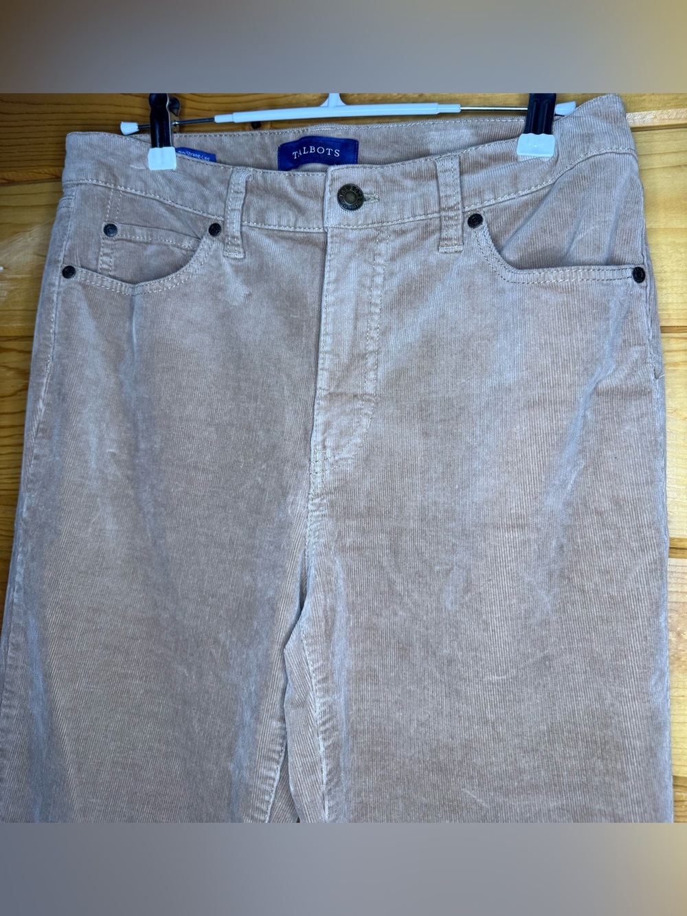 Talbots Women’s Straight Leg Corduroy Pants in Earthy Light Taupe